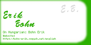 erik bohn business card